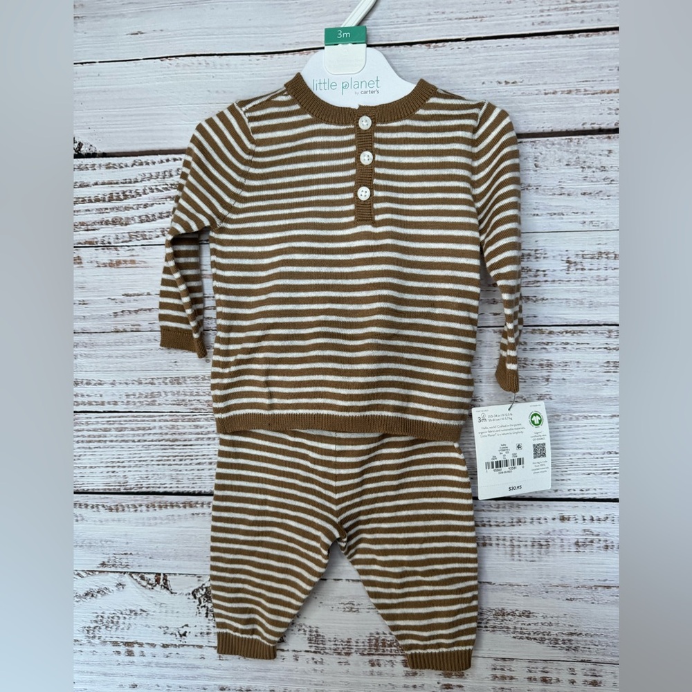 little planet by carter's unisex-baby organic cotton 2-piece Set. 3M